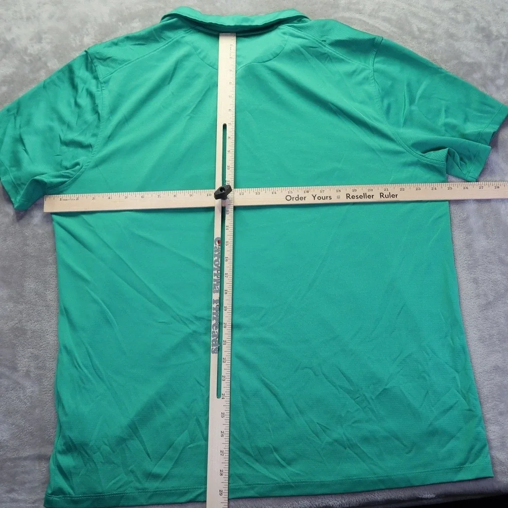 Nike Dri Fit Men's Golf Polo Shirt Emerald‎ Green Striped Short Sleeve XL
